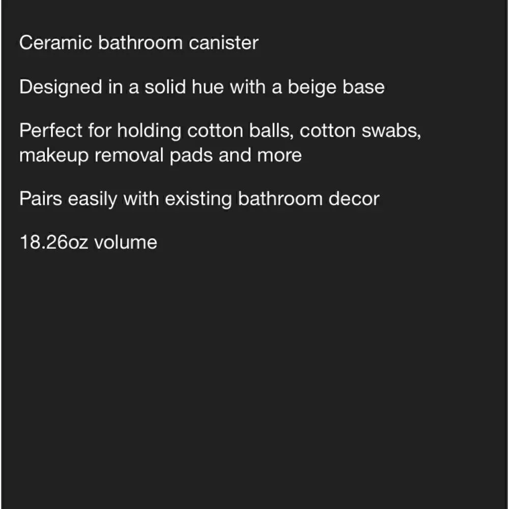 Threshold Ceramic Small Bathroom Canister